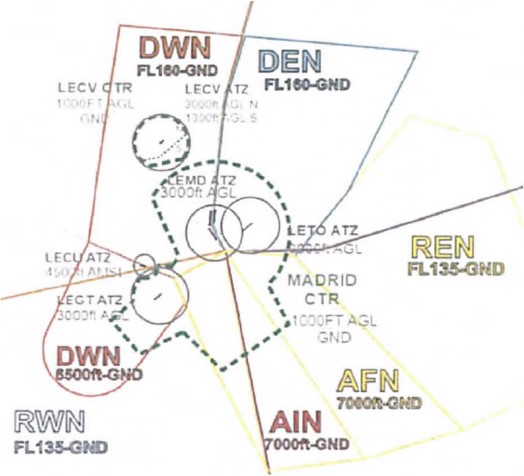 A333 C550 vic Madrid Barajas2022 ATC sectors