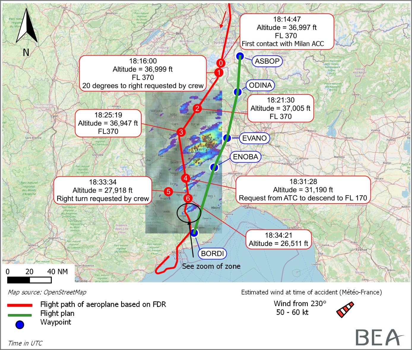B738 near Cuneo 2021 ground track