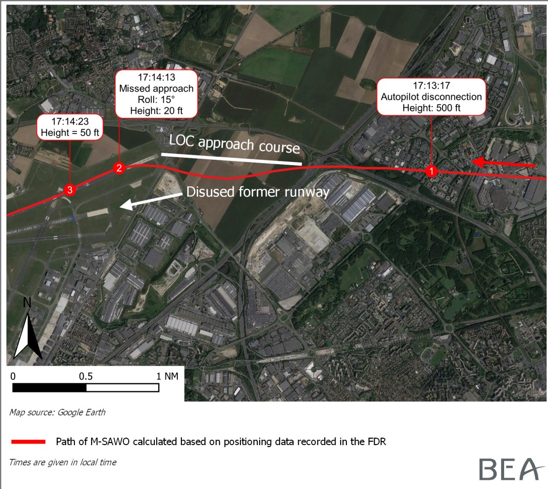 G550 Paris Le Bourget 2017 ground track
