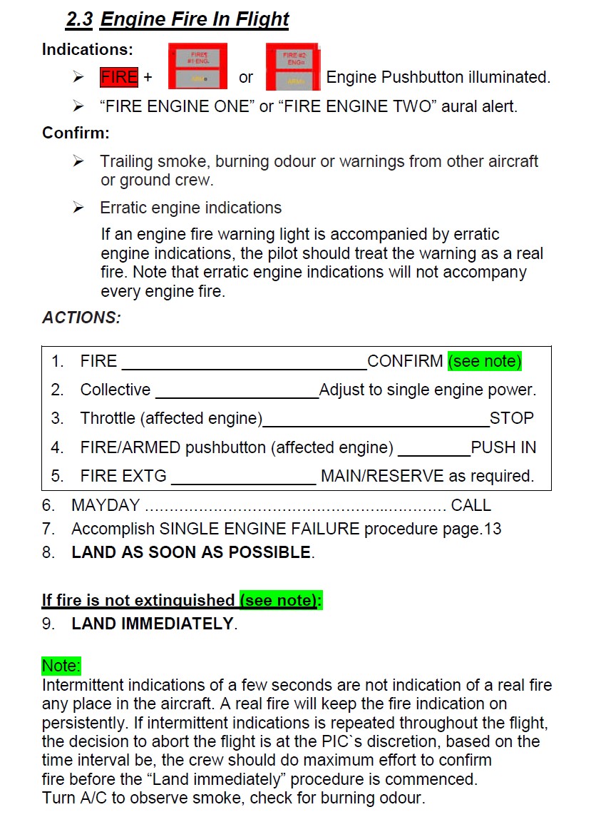S92-SW-of-Stavanger-2020-Engine-FireInFlight-Checklist